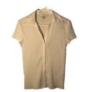 Dressbarn White Short Sleeve Blouse